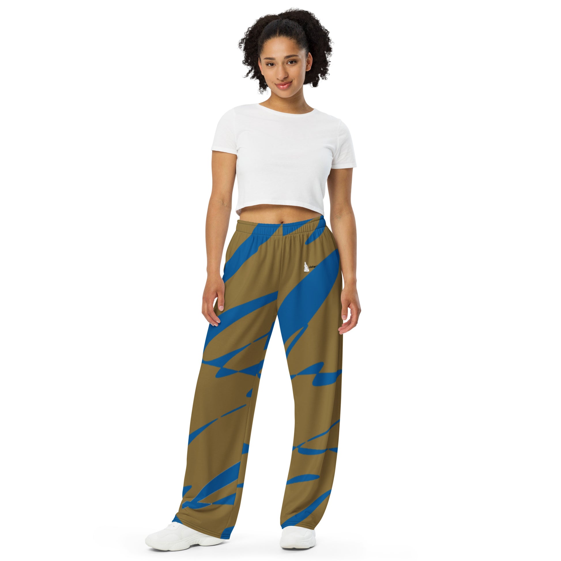 MYART ZW Beige Bluefont unisex wide-leg pants ANR:10026 ZeilenWind